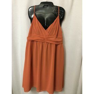 ELLE Chelsea Girls: Spaghetti Strap Dress Size 16 Chiffon Lined Ginger D1